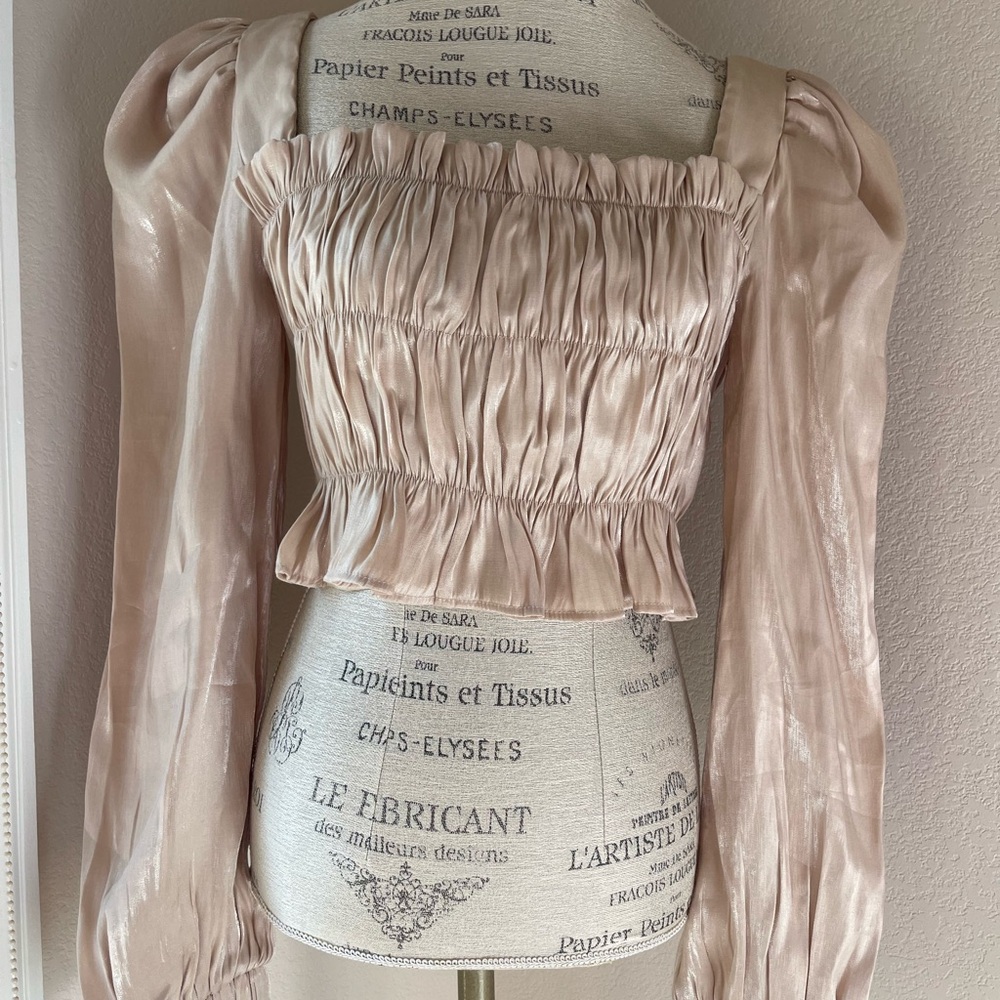 Rehab Lab Light Pink Ruched Blouse